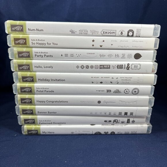 Stampin Up! Rubber Stamp Sets Lot Of 10 Sale-A-Bration Themes Crafting & Cardmak - Picture 1 of 13